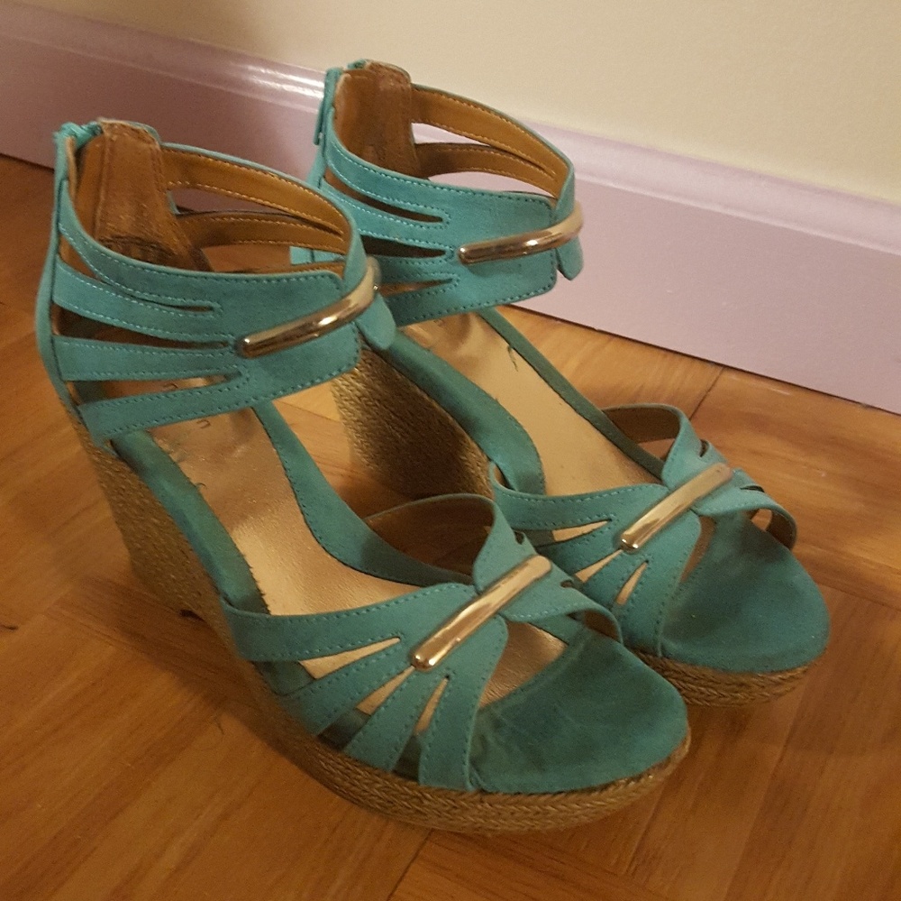 Teal and Gold Wedge